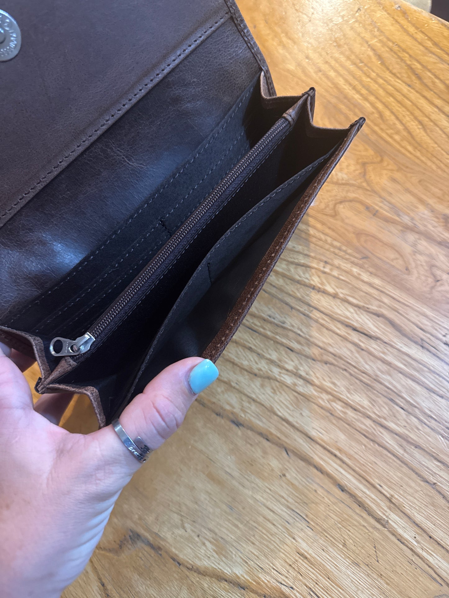 Cowhide & Stitched Wallet