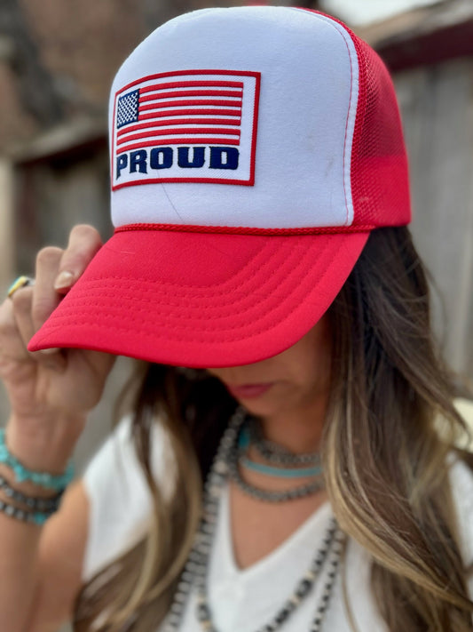 America Proud Trucker Patched Cap