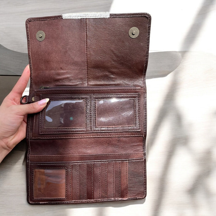 Brown Cowhide Wallet/Wristlet Combo