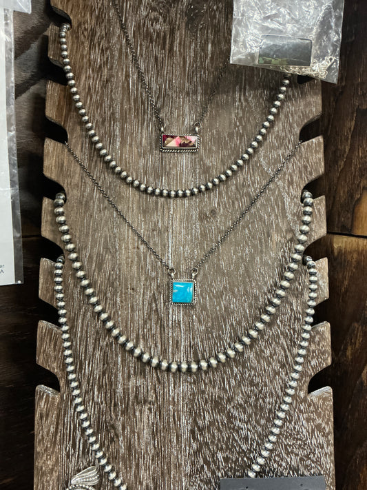 Damon Turquoise Square Necklace