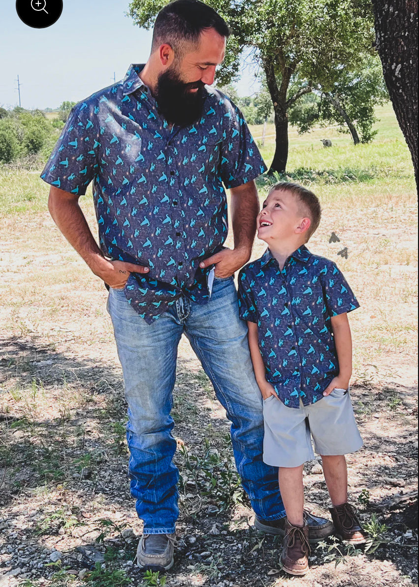 Cosmic Cowboy Short Sleeve Button Up