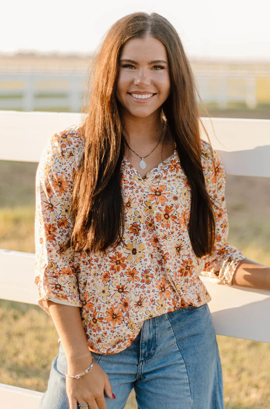 Fall Flowers Top
