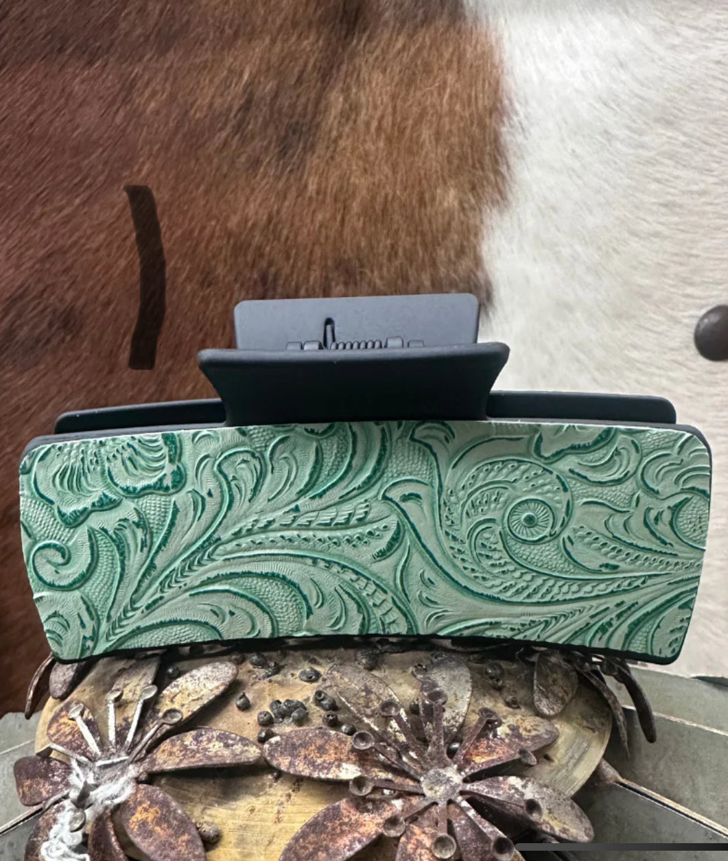 SK Tooled Hair Clip