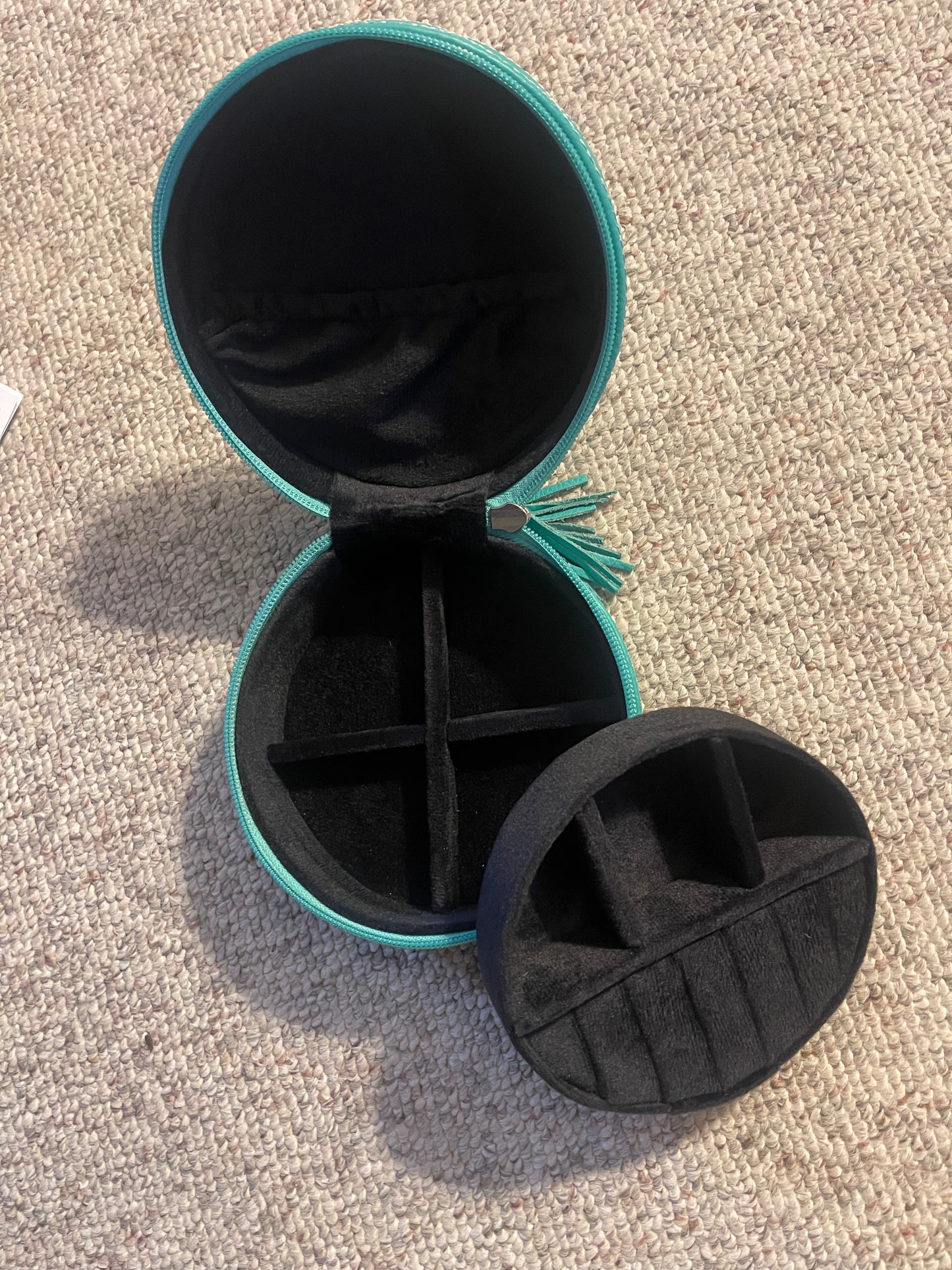 Bootstitch Round Leather Jewelry Box