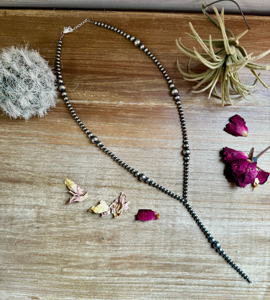 Graduated Sterling Silver Pearl Lariat