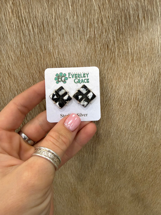 EG Square Post Back Earrings