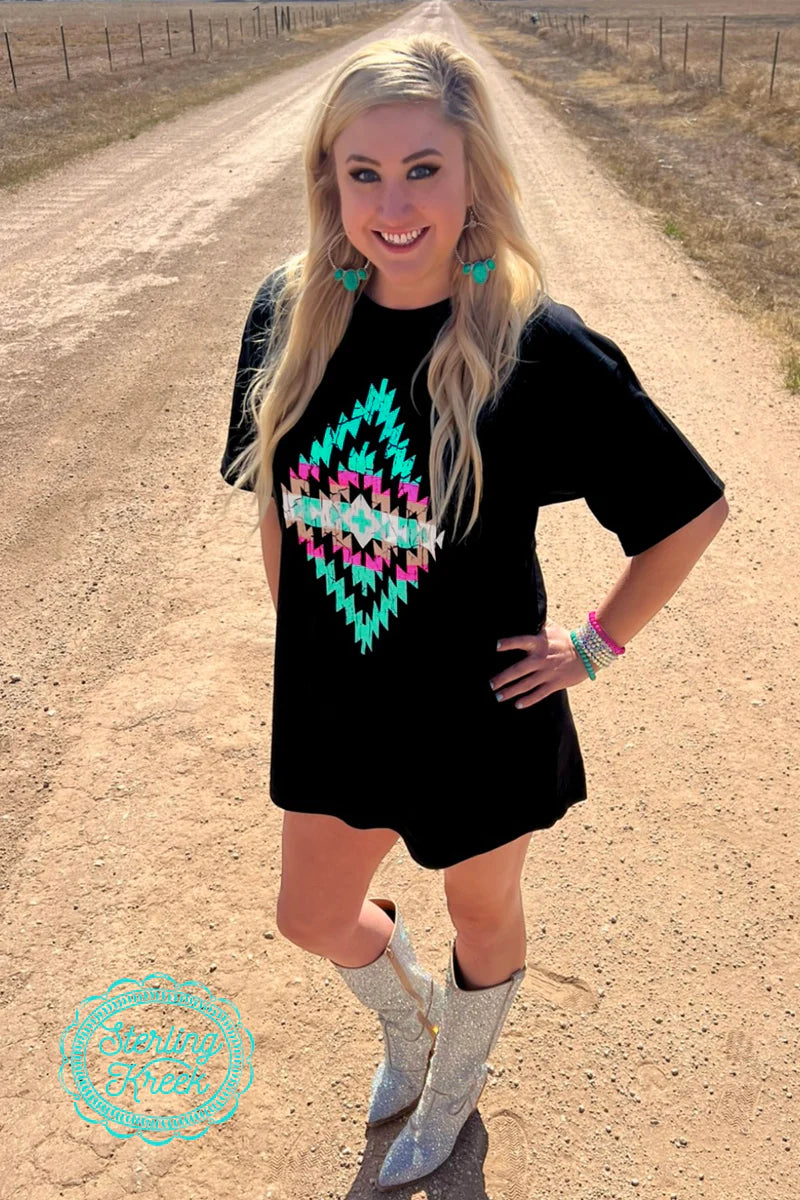 Boyfriend in the Turq Sand TShirt Dress