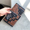 Tooled Leather and Cowhide Wallet