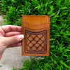 Tooled Leather Magnetic Card Holder