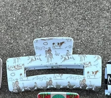 Cowboy Scene Claw Clip
