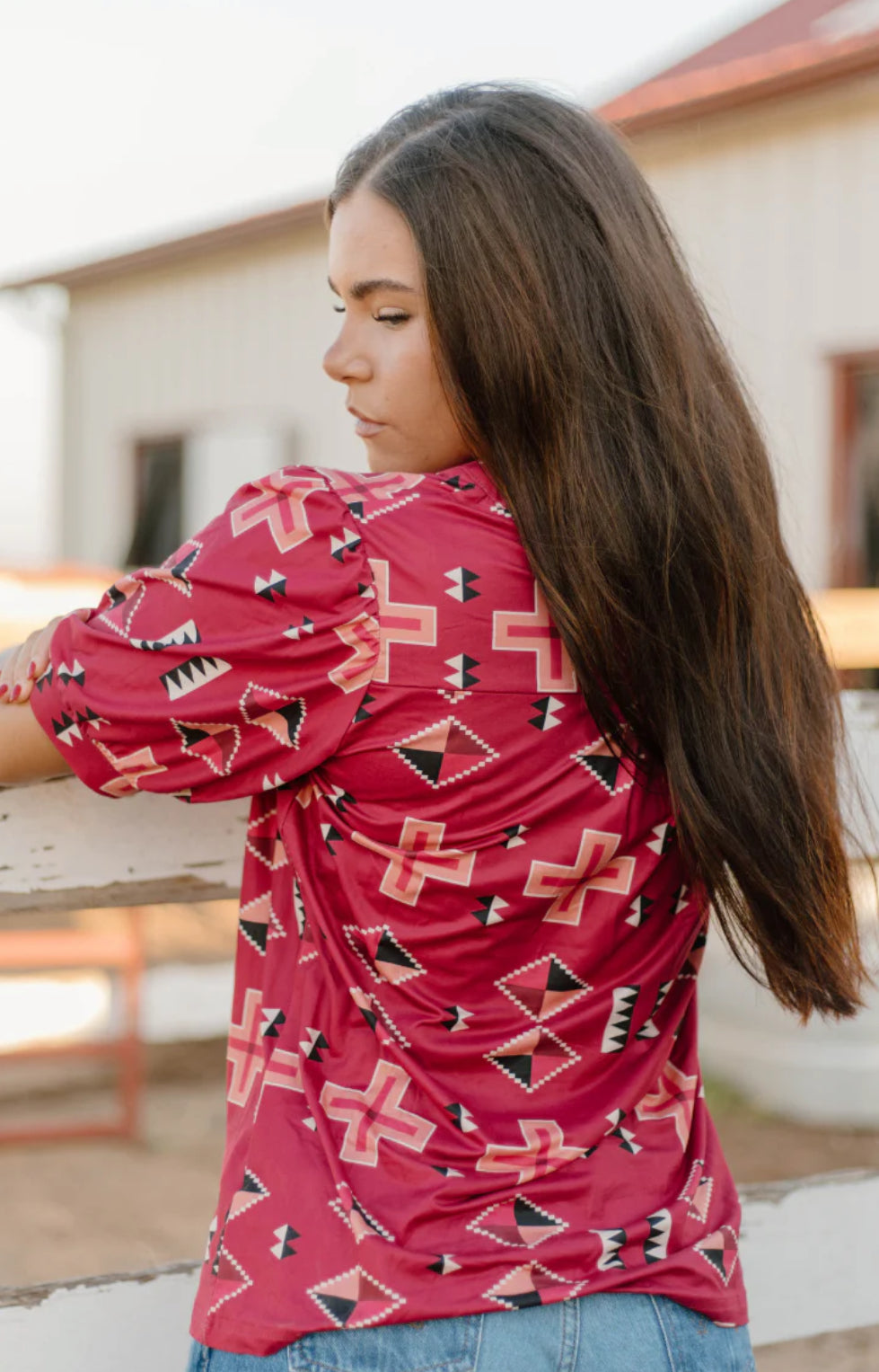 Berry Aztec Top