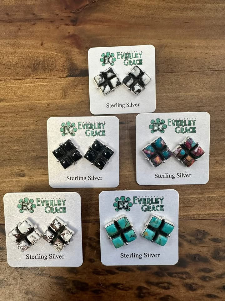 EG Square Post Back Earrings