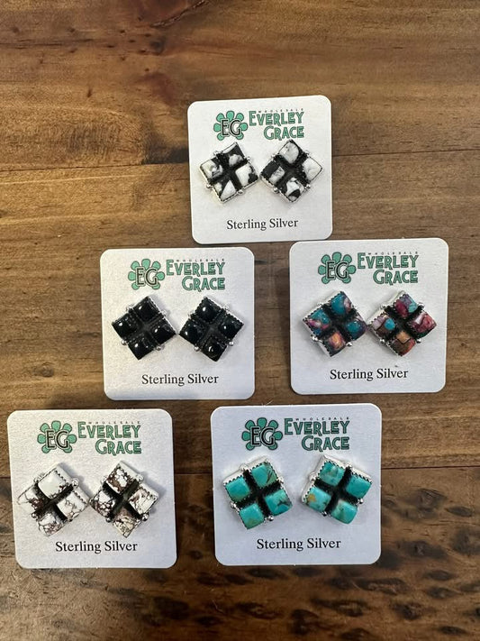 EG Square Post Back Earrings