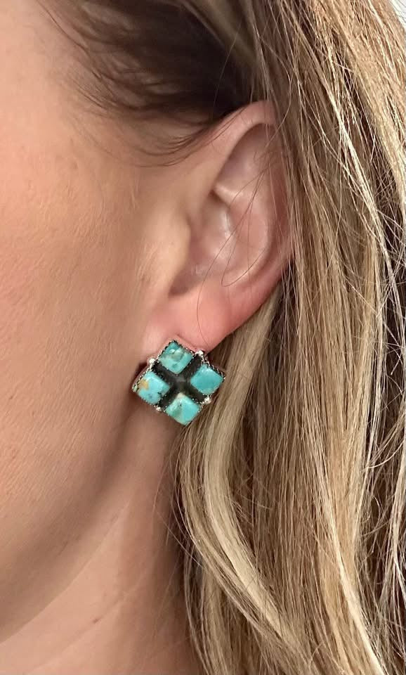 EG Square Post Back Earrings