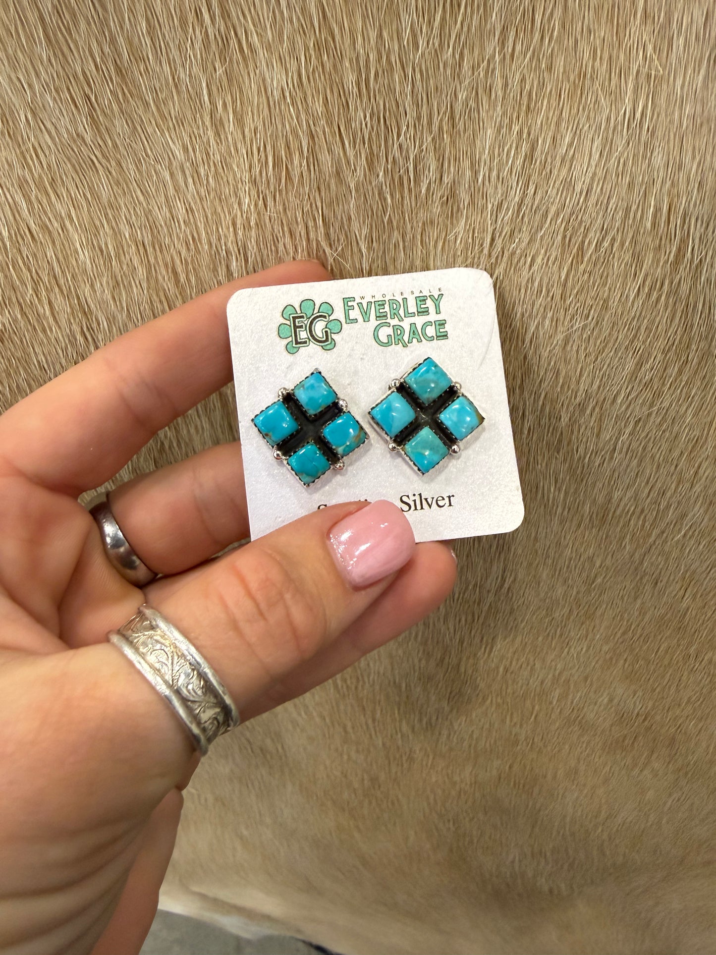 EG Square Post Back Earrings