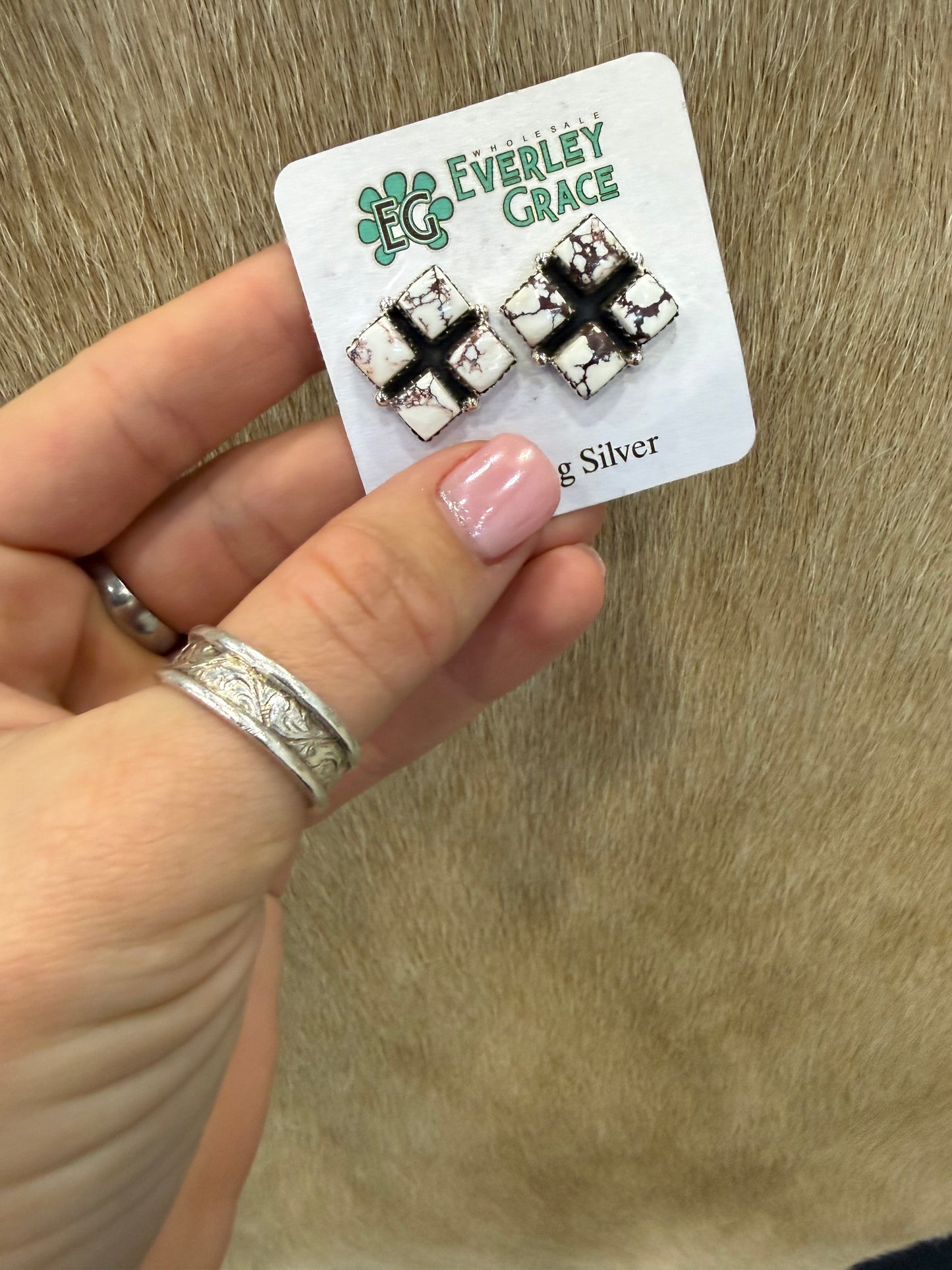 EG Square Post Back Earrings