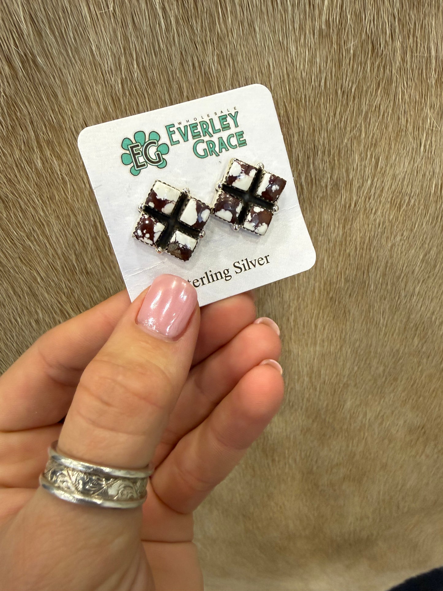 EG Square Post Back Earrings