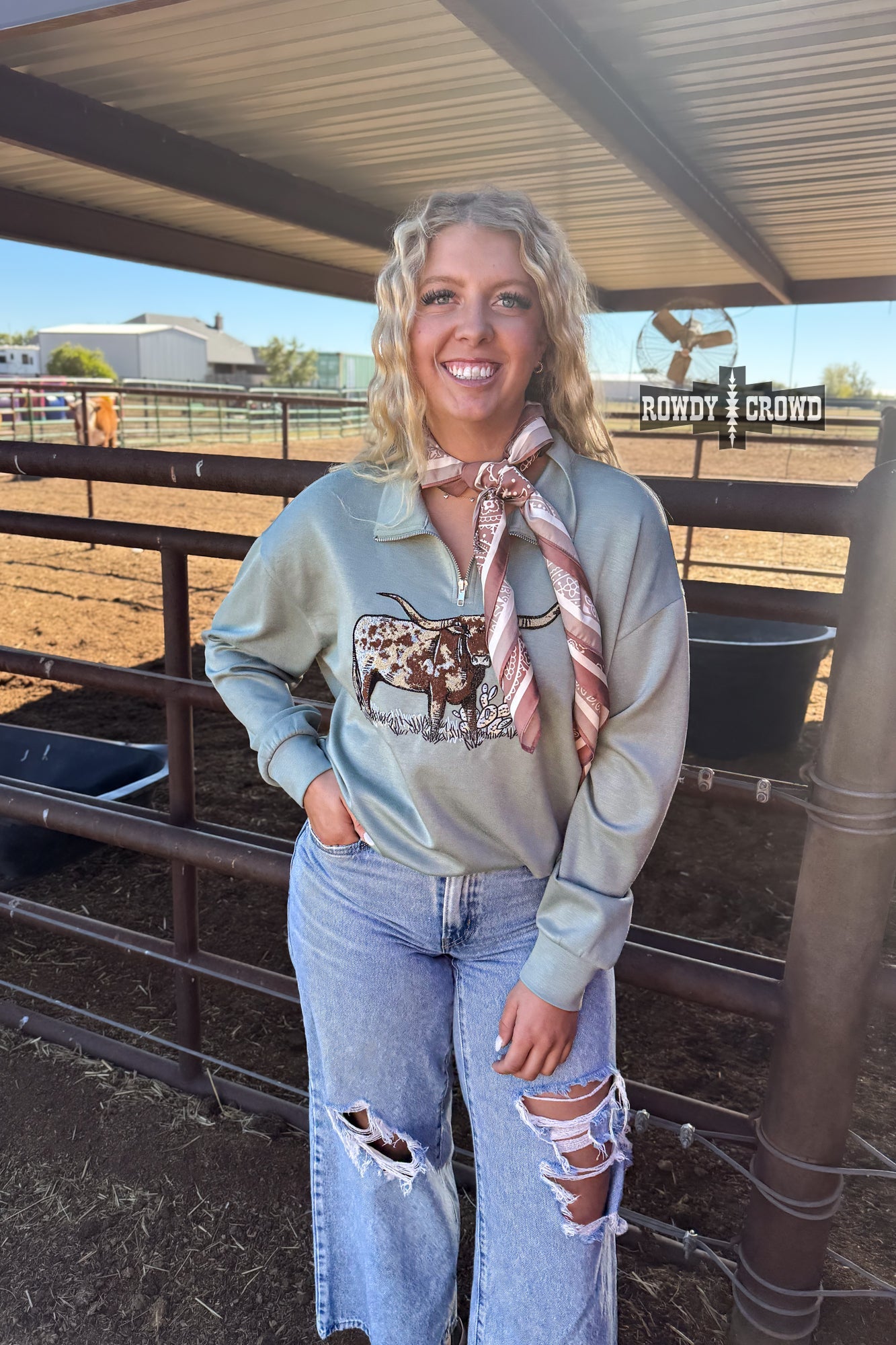 BLUE Lomita Longhorn Pullover