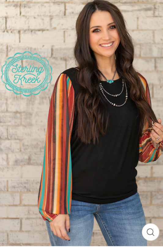 Serape Bell Sleeve Top